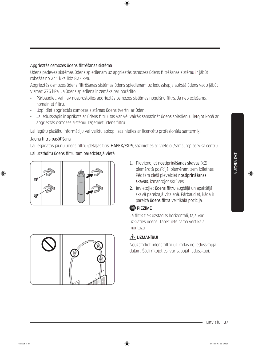 Samsung RS68N8231S9/EF manual Latviešu 37  